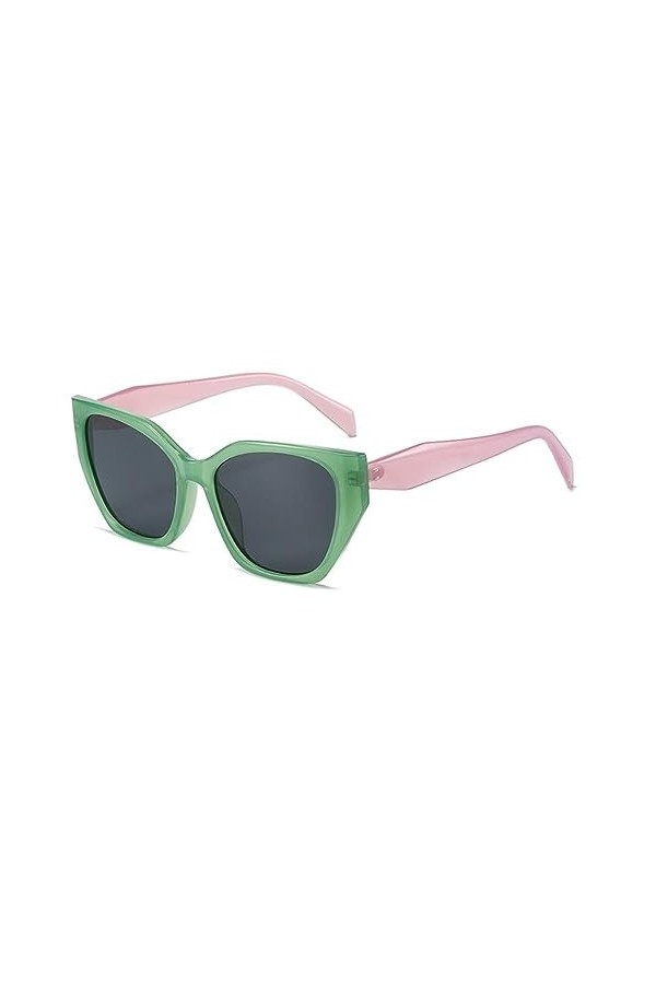 Cat Eye Femmes Lunettes de soleil Vintage Lunettes de soleil Hommes Shades Femme UV400, Vert, Taille unique