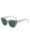 Cat Eye Femmes Lunettes de soleil Vintage Lunettes de soleil Hommes Shades Femme UV400, Vert, Taille unique