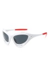 HPIRME Oeil de chat creux femmes lunettes de soleil rétro miroir revêtement lunettes nuances UV400 hommes punk sport conduite