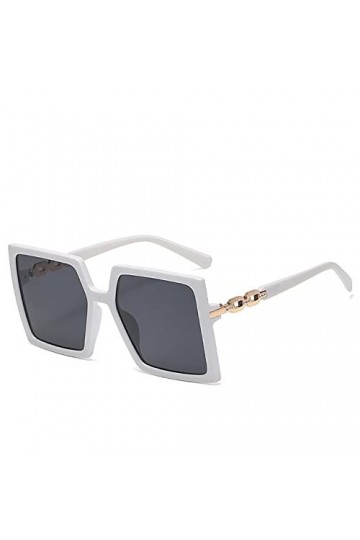 HPIRME Lunettes de soleil carrées diamant surdimensionnées femmes lunettes de soleil vintage nuances hommes femmes UV400, bla