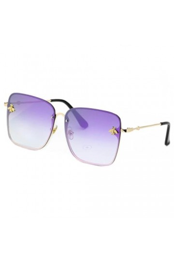 SONISA Lunettes de soleil carrées surdimensionnées sans monture pour femmes, lunettes de soleil dégradées à la mode, C9, autr