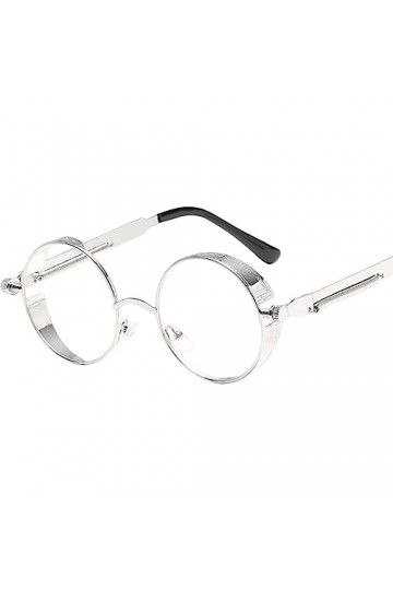 Gyios Lunettes de Soleil Homme Lunettes de Soleil Rondes En Métal Steampunk Hommes Femmes Mode Lunettes de Soleil Rétro Rétro