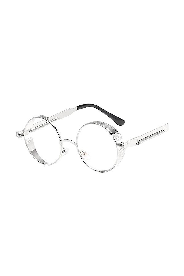 Gyios Lunettes de Soleil Homme Lunettes de Soleil Rondes En Métal Steampunk Hommes Femmes Mode Lunettes de Soleil Rétro Rétro