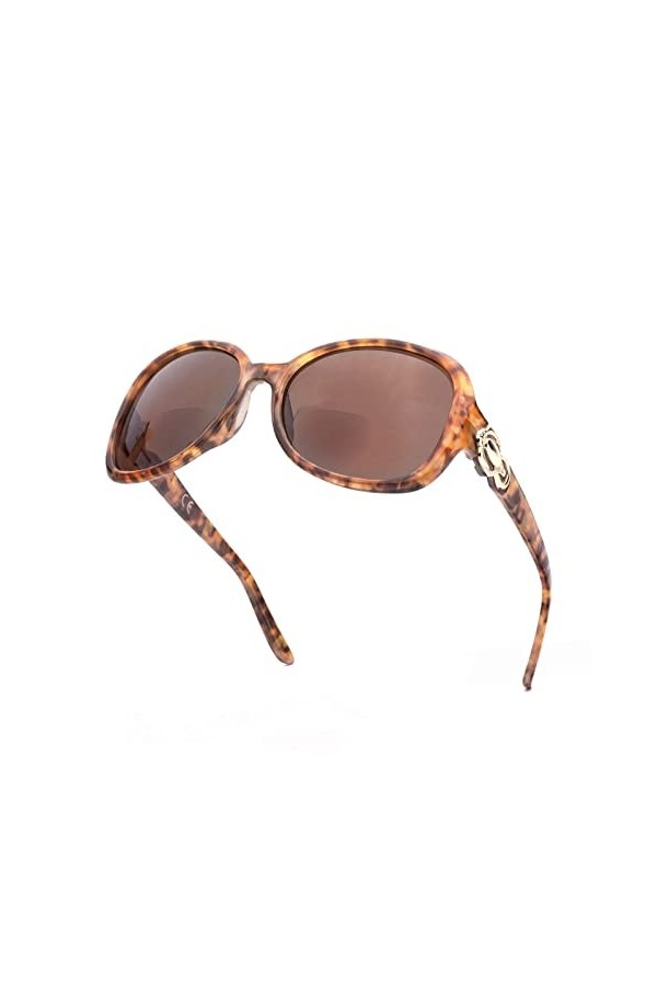 E & R Elegant Rabbit Lunettes de soleil de lecture bifocales pour femme avec verres teintés UV400, écaille de tortue, Medium