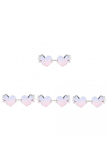 SOIMISS 3 Paires Lunettes De Soleil Flamme Verres Flamme Coeur Lunettes Mignonnes Lunettes De Soleil Coeur Sans Monture Lunet