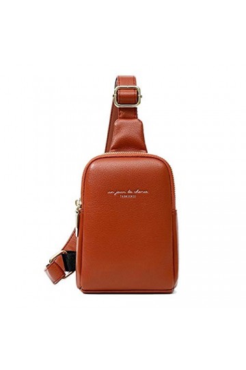 FANDARE Femme Sac de Poitrine Cuir Sac à Bandoulière Fille Sacoche Bandouliere Étanche Sac Dépaule Sling Bag pour la Randonn