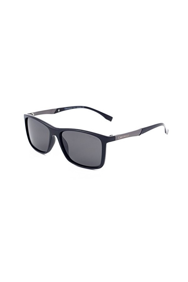 Loup Gris Mode Lunettes de soleil polarisées pour homme femme Conduite Pêche Sport Gris clair objectif Cadre noir anti ébloui