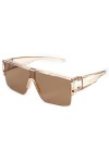 Dollger Lunettes de soleil carrées surdimensionnées pour homme et femme - Protection UV400, marron