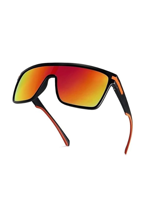 Dollger Lunettes de soleil surdimensionnées carrées tendance pour homme et femme Protection UV400, marron