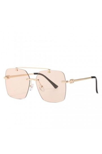 MUTYNE Lunettes de Soleil sans Monture de Mode Femmes Alliage Lunettes de Soleil carrées Dames Lunettes de Coupe sans Cadre L