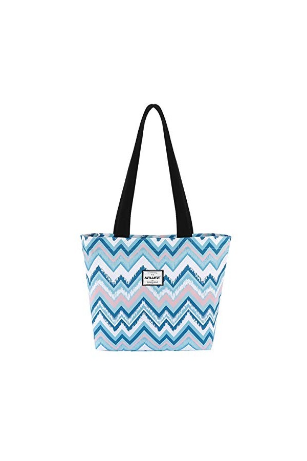 HAWEE Mode Femme Sac à Bandoulière avec Zip Grande Capacité Sac Dépaule Imperméable Léger Sac Fourre-Tout Loisir Sac à Provi