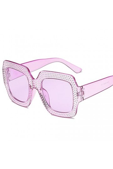 RUDELL Lunettes De Soleil Femme Fausses Lunettes De Soleil Plaquées Diamant À Grande Monture Pour Femmes Lunettes De Soleil E