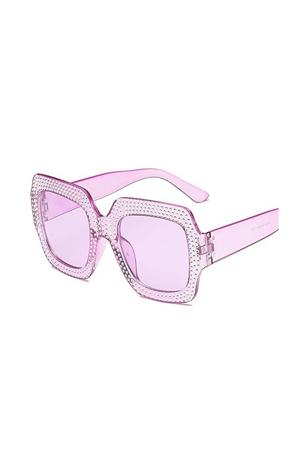 RUDELL Lunettes De Soleil Femme Fausses Lunettes De Soleil Plaquées Diamant À Grande Monture Pour Femmes Lunettes De Soleil E