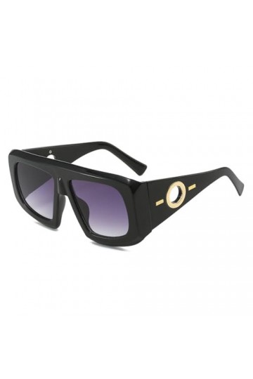 HCHES Lunettes de Soleil Femmes Hommes Dégradés Lentille PC Cadre Doré Vintage Polyvalent Casual Lunettes UV400, C1, taille u