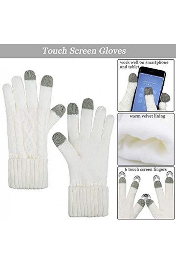 Ensemble de gants décharpe et de gants Doux et extensible Chaud Épais Bonnet en tricot Bonnet en maille torsadée Gants à écr