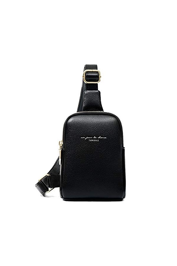 FANDARE Femme Sac de Poitrine Cuir Sac à Bandoulière Fille Sacoche Bandouliere Étanche Sac Dépaule Sling Bag pour la Randonn