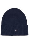 Tommy Hilfiger Bonnet Drapeau Essentiel tricoté, Space Blue, Taille Unique Femme