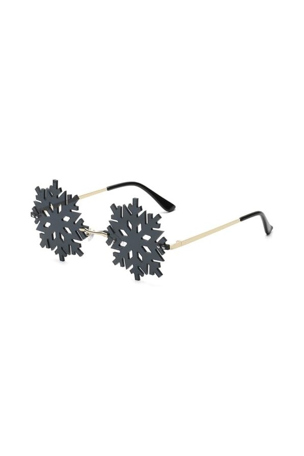 Lunettes de Soleil en Forme de Flocon de Neige Femmes Vintage Lunettes Claires sans Monture Hommes Lunettes de Soleil Creuses