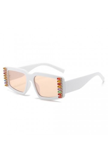 Lunettes de Soleil Diamant Femmes Hommes Surdimensionné Strass Lunettes de Soleil Nuances Lunettes Femme Lunettes, 5, Taille 