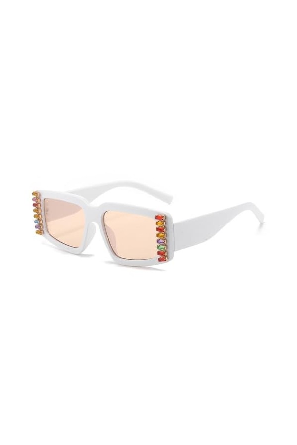 Lunettes de Soleil Diamant Femmes Hommes Surdimensionné Strass Lunettes de Soleil Nuances Lunettes Femme Lunettes, 5, Taille 