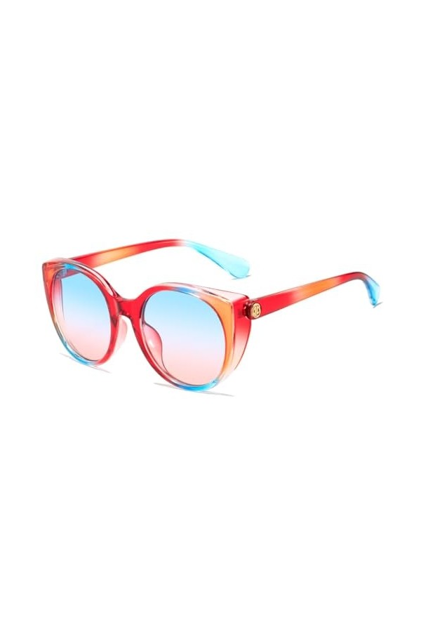 Lunettes de Soleil pour Femmes Hommes Rondes à Grande Monture Nuances Uv400 Lunettes dextérieur surdimensionnées pour Femmes