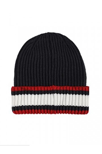 Tommy Hilfiger Chapeau de pêcheur rayé côtelé Bonnet, Bleu, Taille Unique Femme