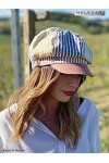Melegari Bonnet avec visière pour femme | Palinuro | Lin et Viscose | Bonnet Baloon Rigato | Made in Italy, multicolore, Tail