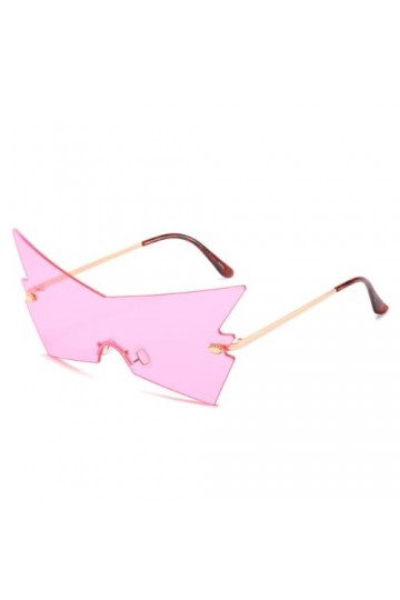 Lunettes de Soleil Polygone surdimensionnées sans Monture de Mode Femmes Lunettes de Soleil sans Cadre de flèche Unique pour 