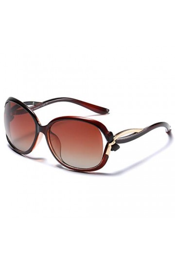 Duco Lunettes de Soleil polarisées pour Femmes 100% Protection UV - 2229 Objectif brun de cadre brun 