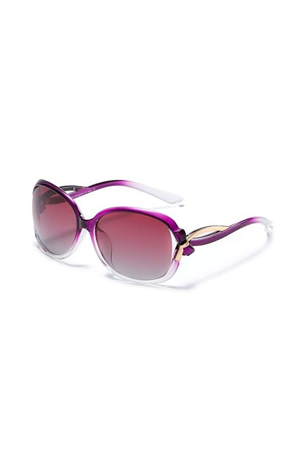 Duco Lunettes de Soleil polarisées pour Femmes 100% Protection UV - 2229 Objectif brun de cadre brun 