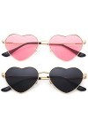Dollger Polarisées Lunettes de Soleil Coeur pour Femme Vintage Lunettes Coeur Lunettes de Soleil Couleur Protection UV400 Voy