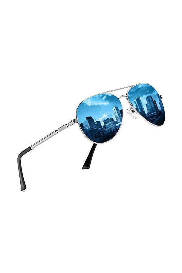 DUCO Nouveau Design Lunettes de soleil Classique Rétro Style Lunettes de Soleil Polarisées en Miroir Filtre Catégorie 3 CE 30