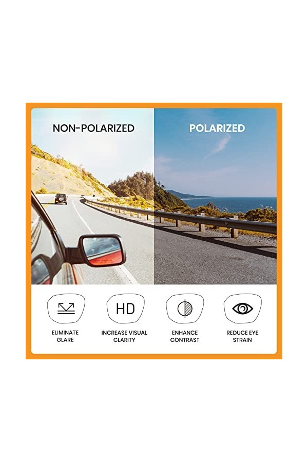 Cyxus Lunettes de soleil hommes femmes lunettes de soleil polarisées classiques extérieur UV400 pour la conduite pêche voyage