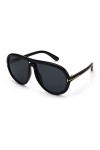 Karsaer Lunettes de soleil rondes rétro pour femmes et hommes Tendance 2023 Vintage Double pont Lunettes de soleil, noir prof