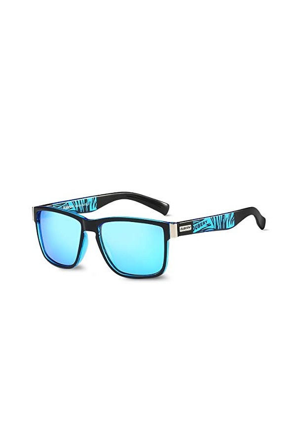LumiSyne Lunettes De Soleil Homme Femme Polarisées UV400 Rétro Monture Carré Tortue Temple Style De Sport Avec Étui À lunette