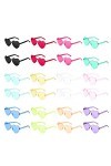 KINBOM 24pcs Lunettes de Soleil en Forme de Coeur, Élégantes Transparentes Lunettes de Soleil Sans Monture pour Adulte Femmes