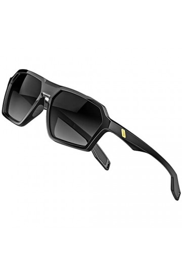 ATTCL Hommes Lunettes de soleil Polarisées Lunettes de sport décontractées avec protection UV TR90 Cadre 2137 C1 Black+grey