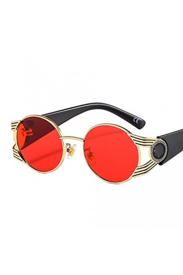 TIYETA Lunettes De Soleil Rondes Steampunk Pour Homme Femme Lunettes De Soleil Rétro En Métal UV400 Coloré Cyclisme Lunettes 