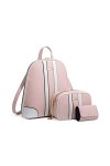 FANDARE Sac a Dos Femme Sac à bandoulière PU Cuir Sac portés Épaule Étanche Cartable 3pcs Set Sac décole pour Voyage Travail