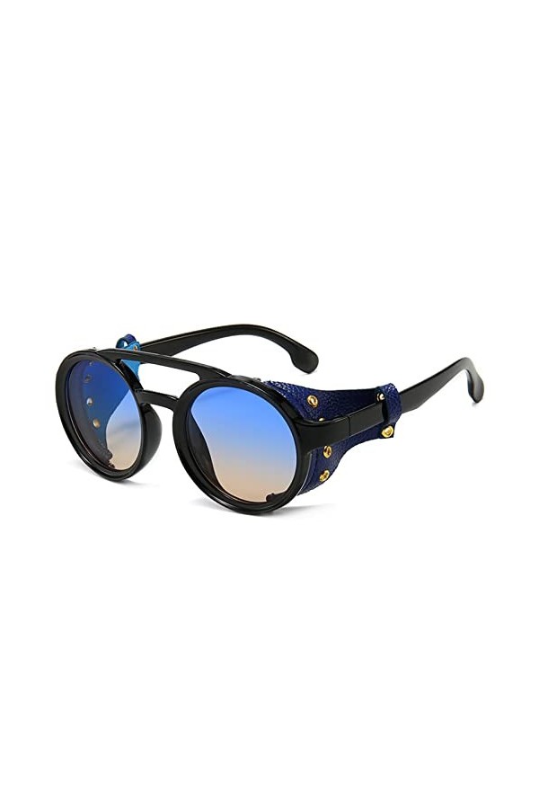 TIYETA Lunettes De Soleil Rondes Punk Pour Hommes Et Femmes Lunettes De Soleil De Sport Avec Protection UV Pour La Conduite E