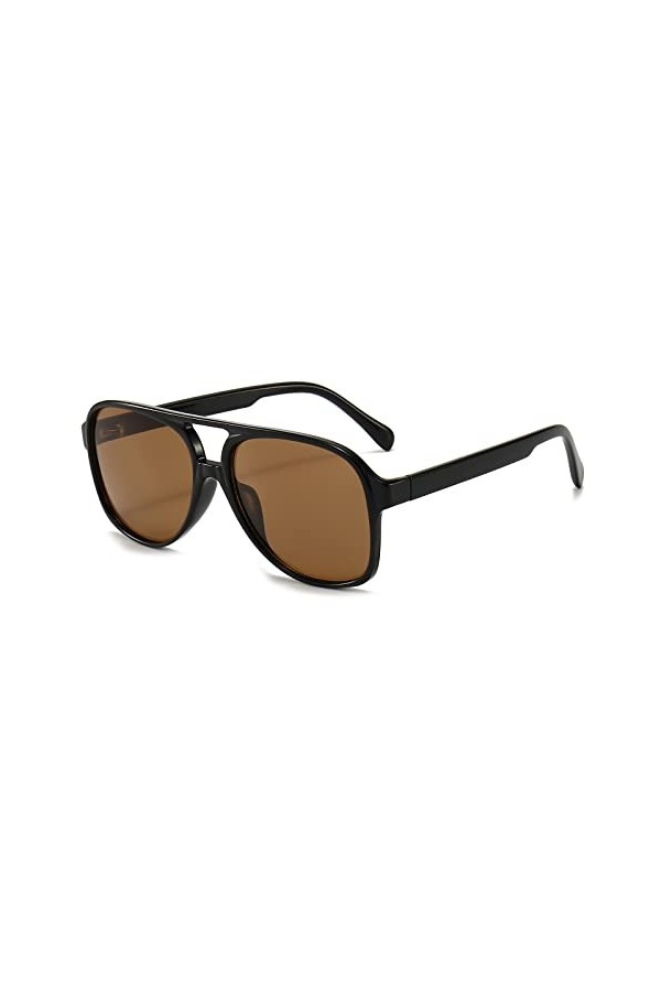 YUELUQU Lunettes de soleil polarisées pour homme et femme - Lunettes de soleil vintage années 70 Lunettes de soleil aviateur