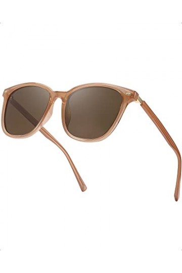 Myiaur Lunettes de soleil polarisées pour femme avec verres miroir rétro et protection UV400 - Grandes lunettes tendance et é