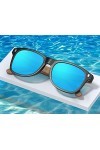 KITHDIA Lunettes de soleil hommes et femmes en bois de noyer zèbre avec verres polarisées S5504