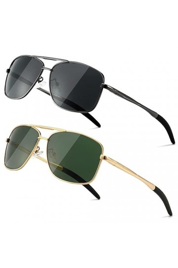 SUNGAIT Lunettes de soleil polarisées avec monture durable en métal pour la pêche/le volant/le golf pour les hommes