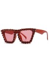TIYETA Lunettes De Soleil Carrées À Diamant pour Femmes Lunettes De Soleil Rétro Fashion Shiny Rhinestone Cat Eye Sunglasses 