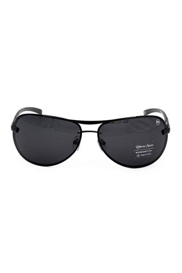 Roberto Marco Lunettes de soleil polarisées pour homme et femme - Verres gris semi-foncés en forme de goutte - Sans éblouisse