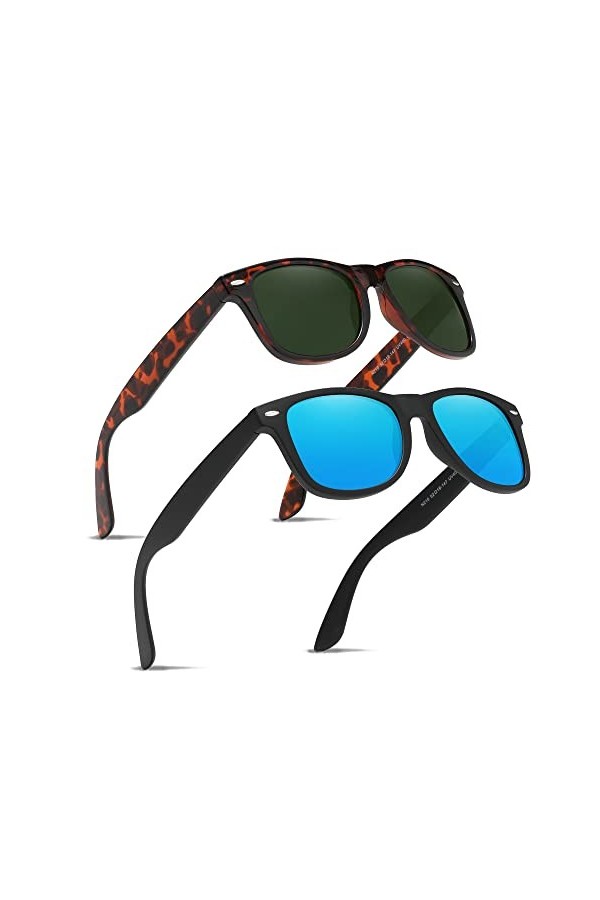 Ninesun lunettes de soleil polarisées classiques pour hommes et femmes unisexe Protection UV Vintage extérieur pour lunettes