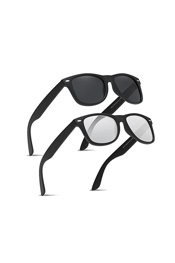 Ninesun lunettes de soleil polarisées classiques pour hommes et femmes unisexe Protection UV Vintage extérieur pour lunettes 