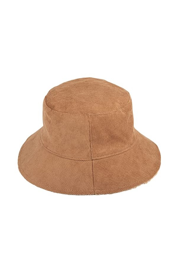 KYEYGWO Chapeau cloche dhiver réversible pour homme et femme, en velours côtelé épais et fausse fourrure, couleur unie, chap