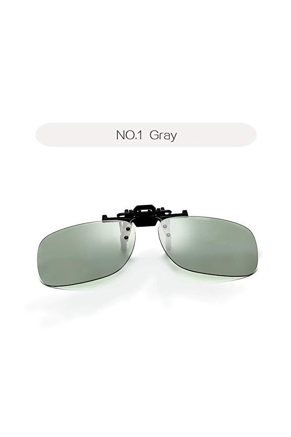 TYJYY Lunettes de Soleil Nouveau Photochromisme Lunettes De Soleil Clips Hommes Polarisé Caméléon Lunettes De Soleil Clip Hom